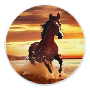 Vild Horse Galloping through Surfa Knopp