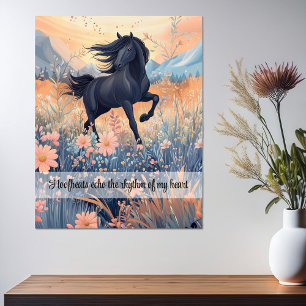 Vild Horse Girls Anpassningsbar Slogan Vibrant Equ Poster