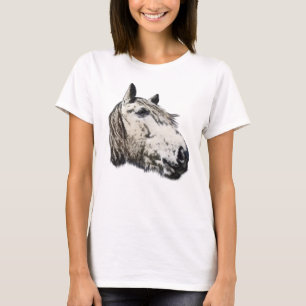 Vild Horse Head Porträtt Horse Lover Dam Top Tee Shirt