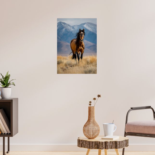 Vild Horse in Mountain Plains Poster (Vardagsrum 3)