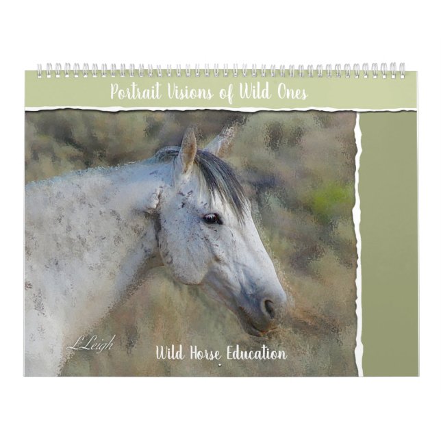 Vild Horse Porträtt, stor kalender (Omslag)