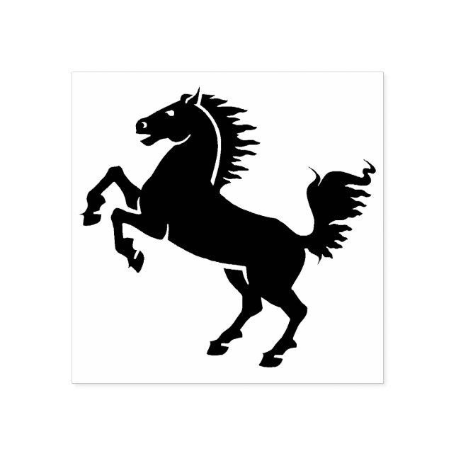 Vild Horse Rubber frimärke Stämpel (Tryck)