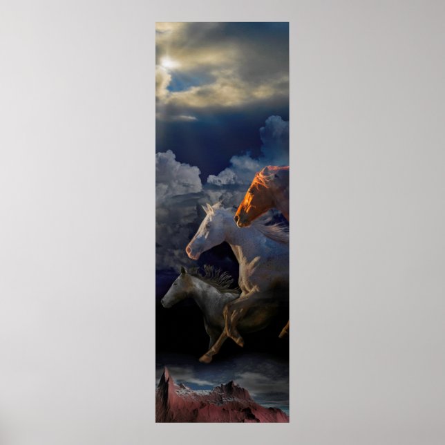 Vild Horse Spirits "SPRINGA FORTFARANDE I MORROW" Poster (Framsidan)