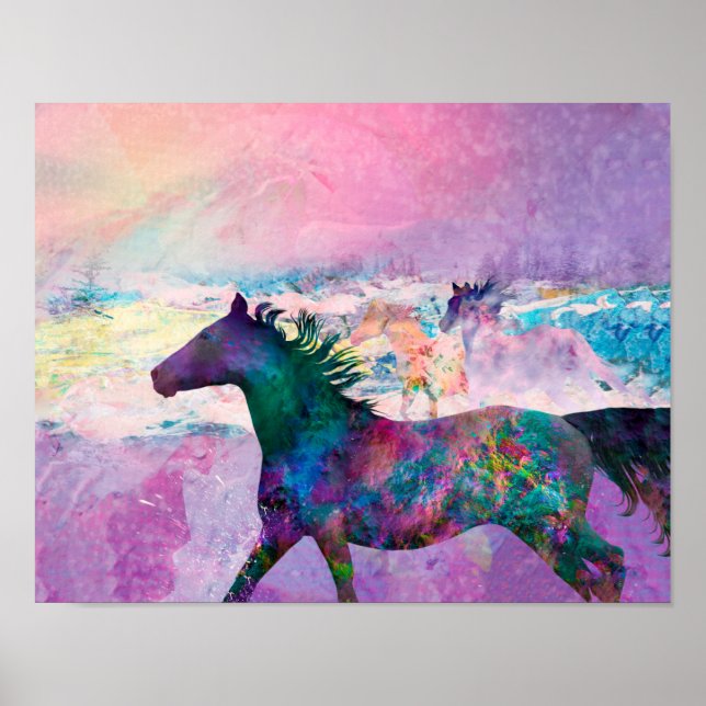 Vild Horse Spirits VI ÄR LAND Poster (Framsidan)