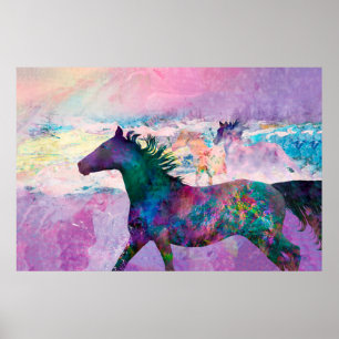 Vild Horse Spirits VI ÄR LAND Poster