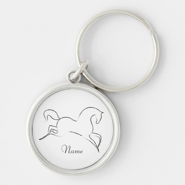 Vild Horse Thunder_Cove Rund Silverfärgad Nyckelring (Framsidan)