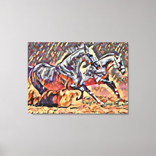 Vild Horses abstrakt Animal western Rodeo Art Canvastryck