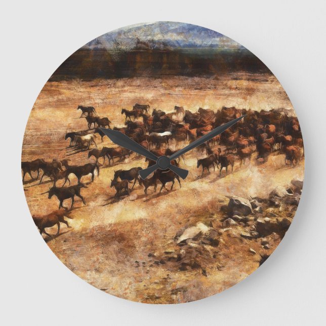 Vild Horses: Artistic Animal Majesty. Stor Klocka (Framsida)