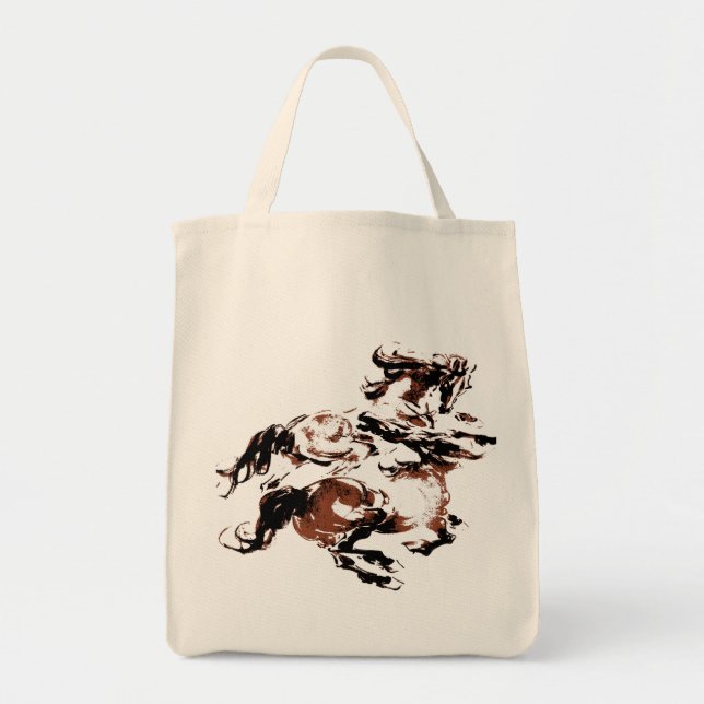 Vild Horses Bag Tygkasse (Framsidan)