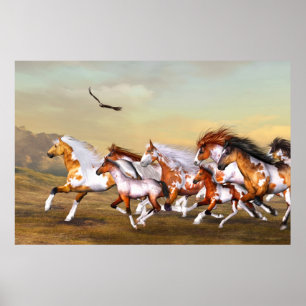 Vild Horses Herd Poster