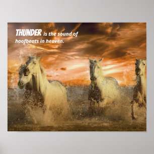 Vild Horses, Hoofbeats in Heaven Quote Poster