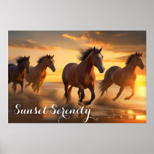 Vild Horses in Sunset Splendor Poster