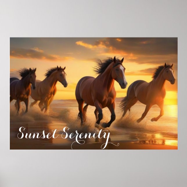 Vild Horses in Sunset Splendor Poster (Framsidan)