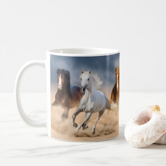 Vild Horses Land Levande Mugg (Med munk)