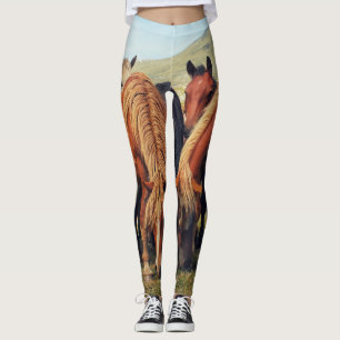 Vild Horses Livno Nature Scene Leggings