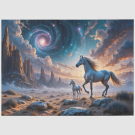 Vild Horses Mare and Foal in Desert liggande