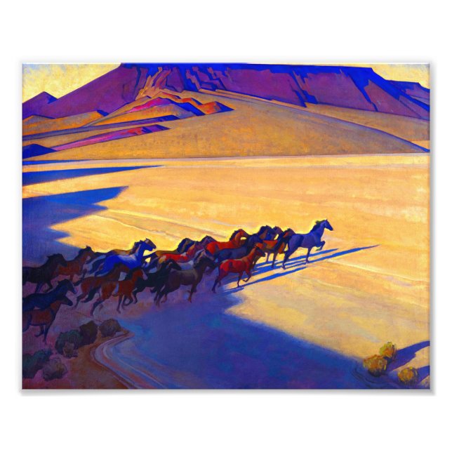 Vild Horses of Nevada av Maynard Dixon Fototryck (Framsidan)