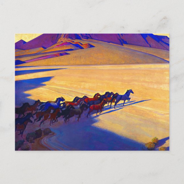 Vild Horses of Nevada av Maynard Dixon Vykort (Framsida)