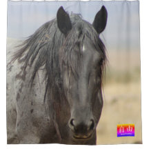 VILD HORSES OF UTAH KANJI FREEDOM SHOWER CURTAIN