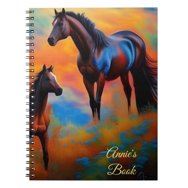 Vild Horses *personalize* Anteckningsbok (Framsidan)