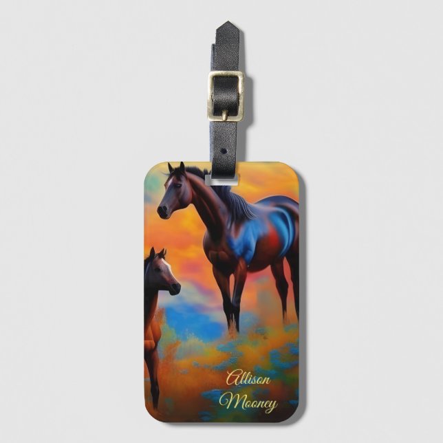Vild Horses *personalize* Bagagebricka (Framsida vertikal)
