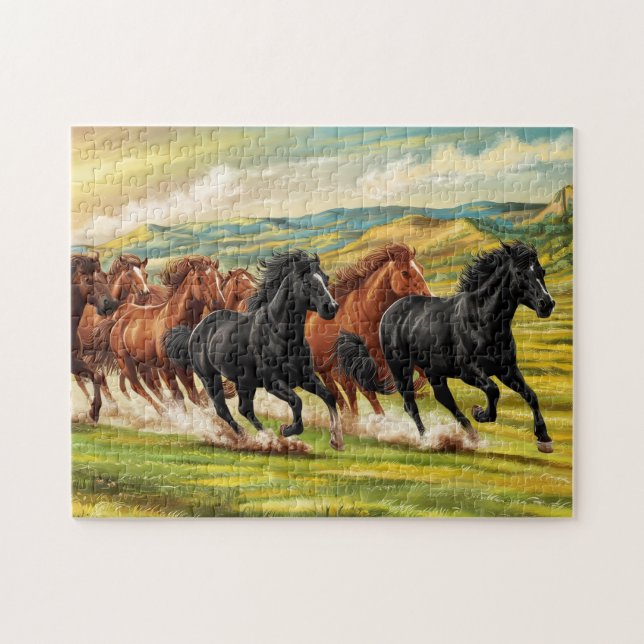 Vild Horses Puzzle Pussel (Horisontell)