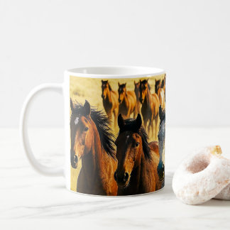 Vild Horses Running Free Kaffemugg