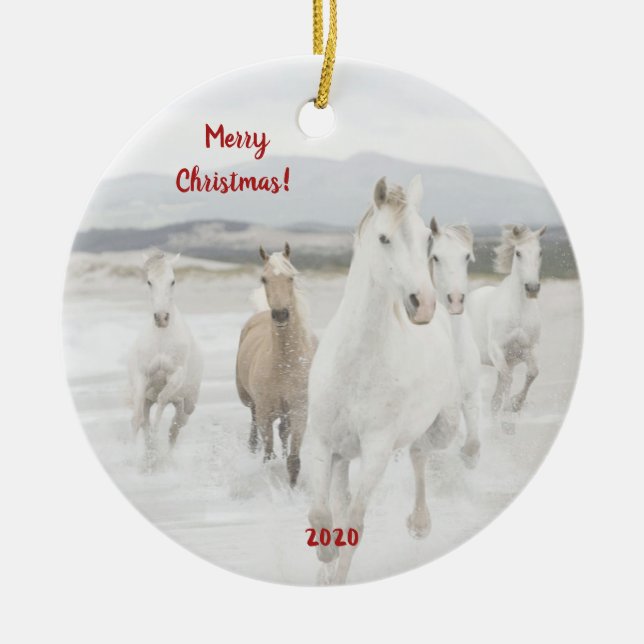 Vild Horses Running jul Ornament (Framsidan)