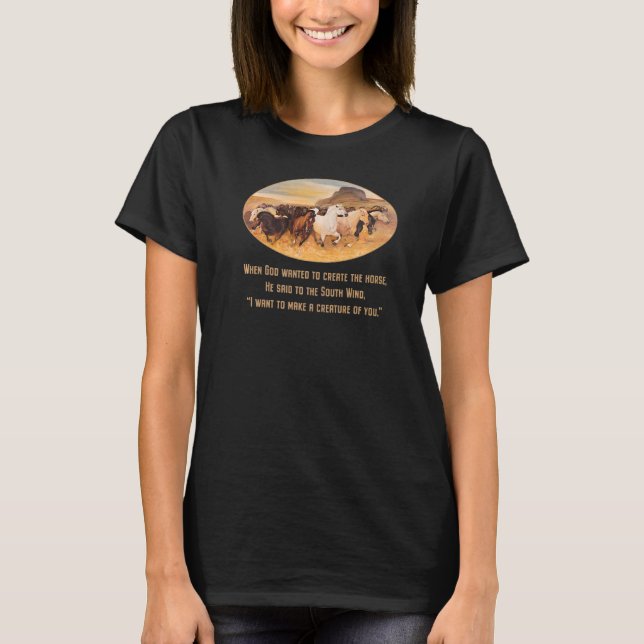 Vild Horses Runwith Inspirational Quote T Shirt (Framsida)