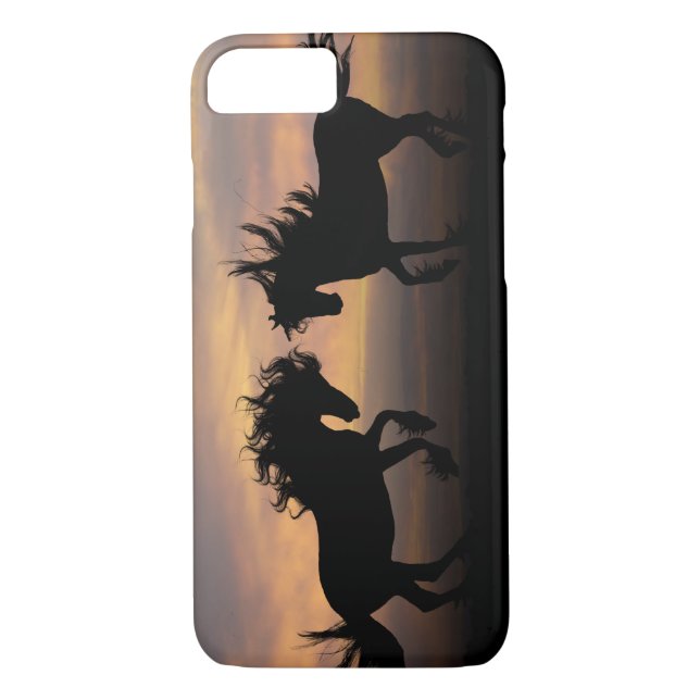 Vild Horses Silhouette Case-Mate iPhone Skal (Baksida)