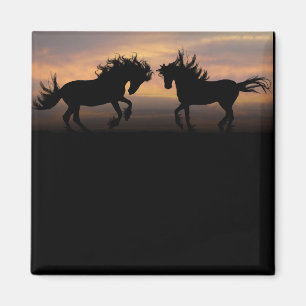 Vild Horses Silhouette Magnet