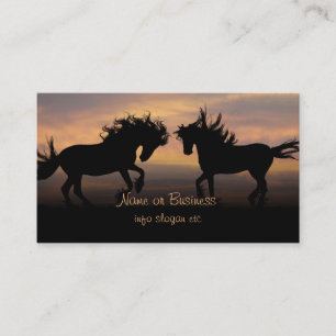 Vild Horses Silhouette Visitkort