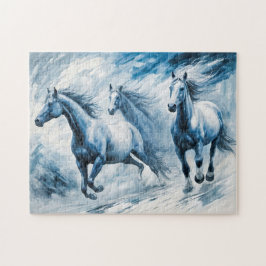 Vild Horses som går genom Vinkara Pussel