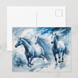 Vild Horses som går genom Vinkara Vykort