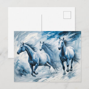 Vild Horses som går genom Vinkara Vykort