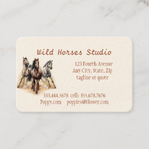 Vild Horses Studio Anpassningsbar Affärskort Visitkort