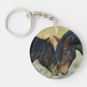 Vild Horses Touching Nose Keychain