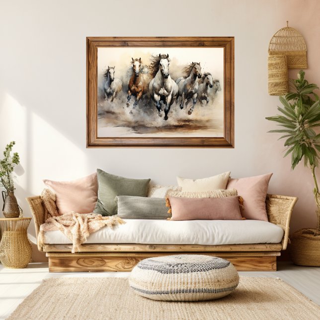 Vild Horses, Watercolor Art Poster (Skapare uppladdad)