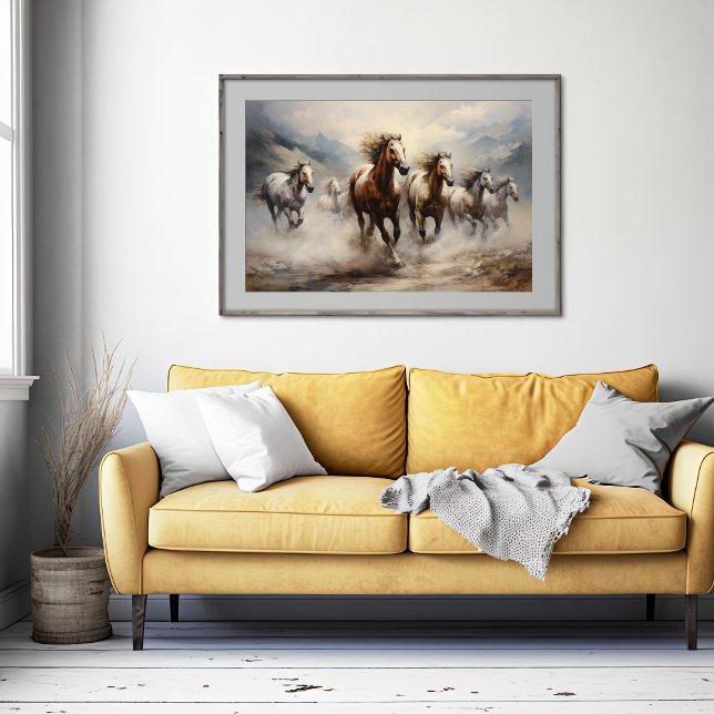 Vild Horses, Watercolor Art Poster (Skapare uppladdad)