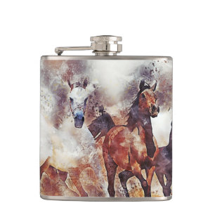 Vild Horses Watercolor Artwork Fickplunta
