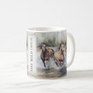 Vild Horses Watercolor Kaffemugg