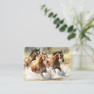 Vild Horses Watercolor Visitkort