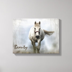 Vild Horses Western Art White Horse Canvastryck