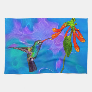 Vild Hummingbird Bird-älskare Art Series Kökshandduk