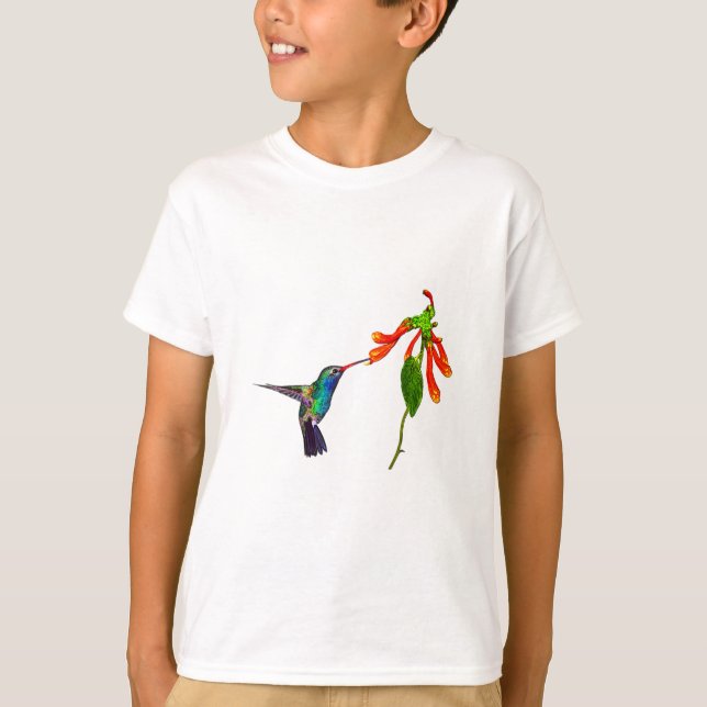 Vild Hummingbird Bird-älskare Art Series Tee (Framsida)