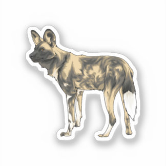 Vild Hund Vector Illustration Klistermärken