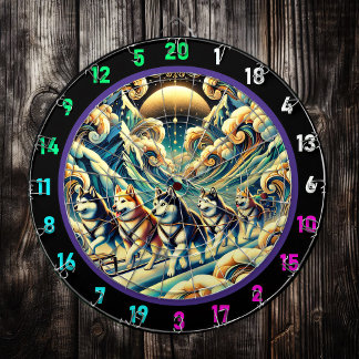 Vild Husky Horizon Rums Konst Darttavla