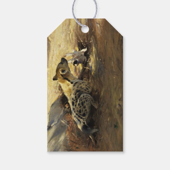 Vild hyena (av Wilhem Kuhnert) Presentetikett (Framsidan)