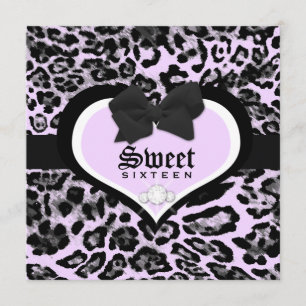 Vild i hjärtat Sweet sixteen Quinceanera Inbjudningar