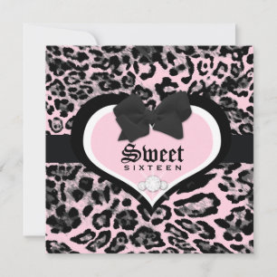 Vild i hjärtat Sweet sixteen Quinceanera Inbjudningar